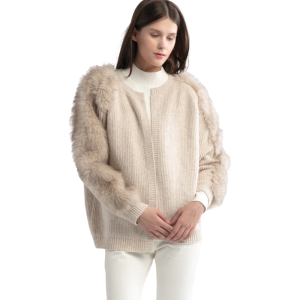 Áo Cardigan Lớp Lông Tay Waffle (Fur Sleeves Waffle Cardigan)